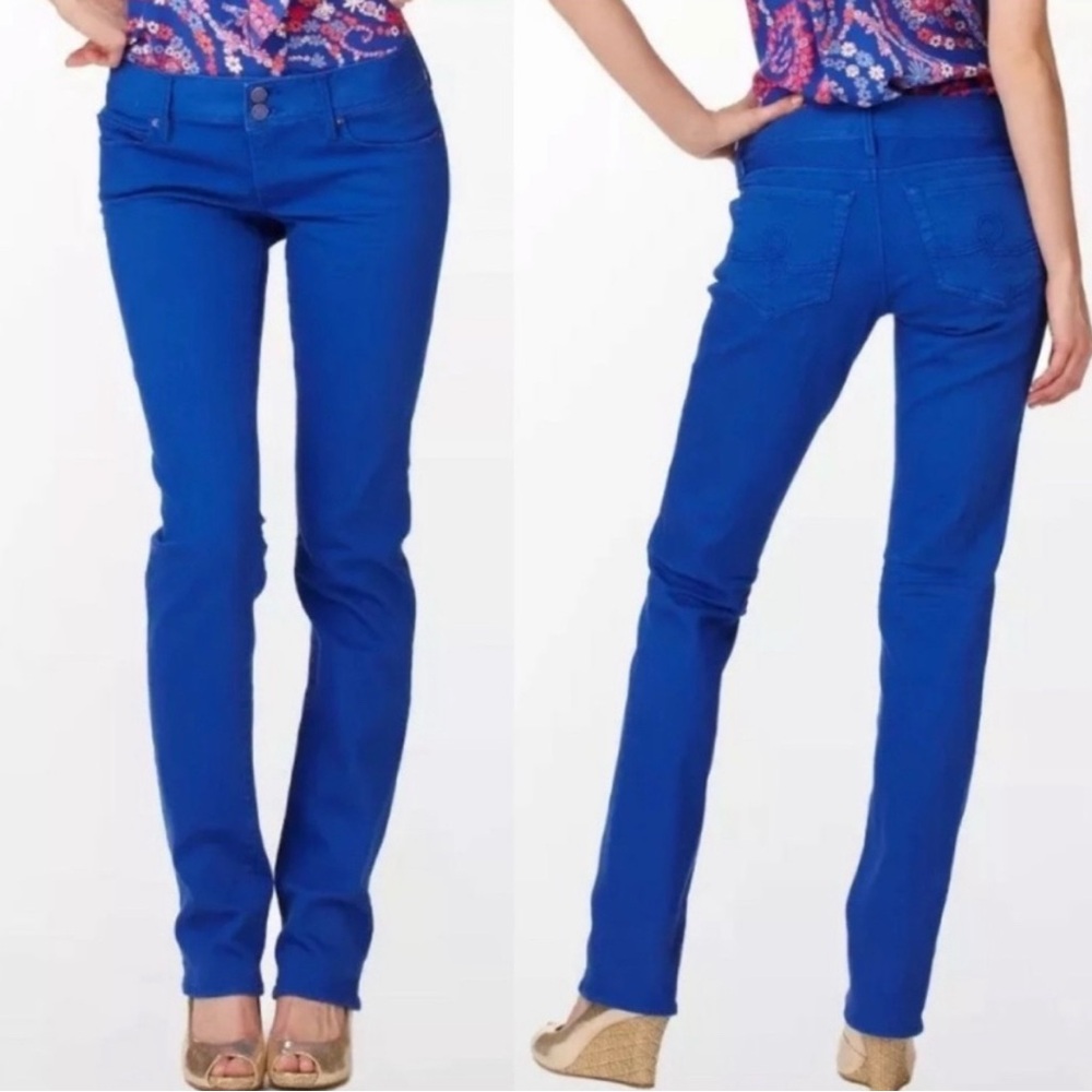 Lilly Pulitzer Blue Straight Leg Pants Vibrant Style
